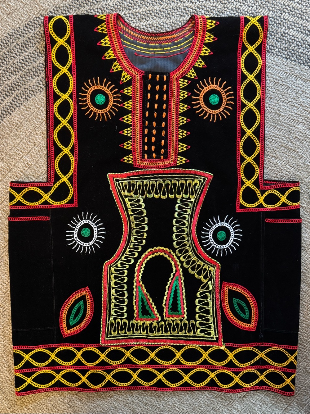Authentic Traditional Toghu Atoghu Cameroon Bamenda Vest Velvet Hand Embroidered